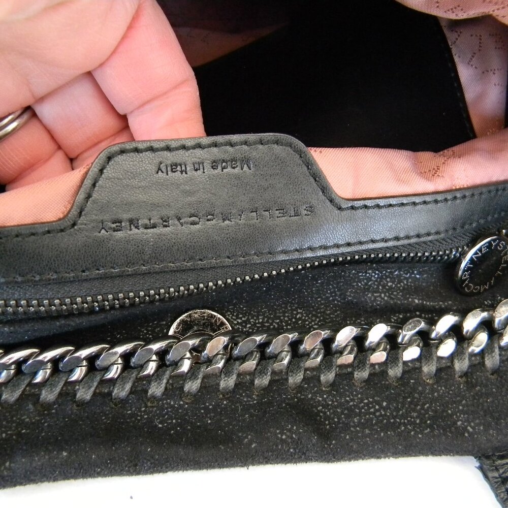 STELLA MCCARTNEY  Black Shaggy Deer Falabella East West Shopper Tote ITALY - Picture 9 of 10